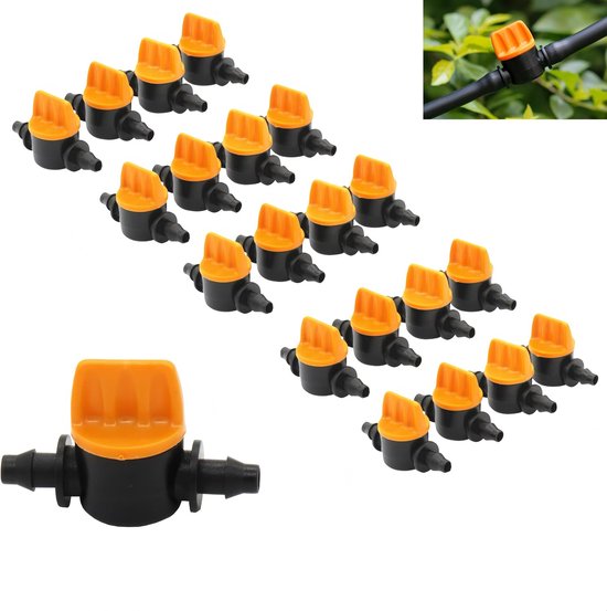 Tropfbewässerungsventile, 20er-packung, 1/4 Zoll - Absperrventile Für Bewässerungsschläuche - Geeignet Für Gärten, Gewächshäuser Und Bewässerungssysteme.