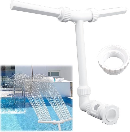 Doppeldüsen-set Für Schwimmbadbrunnen, Verstellbar, Weiß, Geeignet Für Gartenpools.