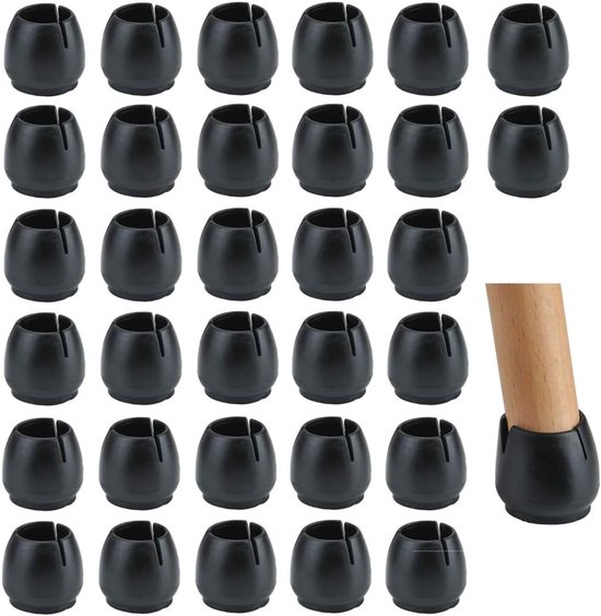Gummifüße Für Stühle, Schwarze Möbelgleiter, Tischbeinschoner, Rutschfester Bodenschutz, Rund, 32 Stück, 12–16 Mm