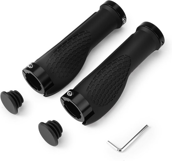 Schwarze, Rutschfeste Fahrradgriffe Aus Gummi, Doppelt Verriegelbare Lenkergriffe Aus Aluminiumlegierung Für Mtb Und Scooter
