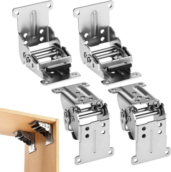 4-teiliges Set Klappbarer, Selbstverriegelnder Tischbeinhalterungen (0-180°)
