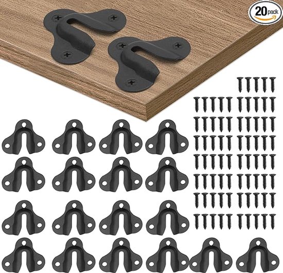 20-teiliges Set Aus 53x43mm Schwarzen, Robusten Bilderrahmen Und Wandhaken