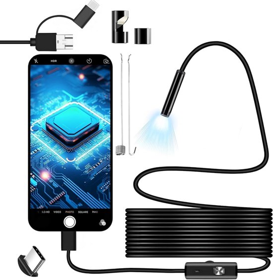 5 M Endoskopie-inspektionskamera – 6 Leds/ip67 Wasserdicht – Typ-c/micro-usb
