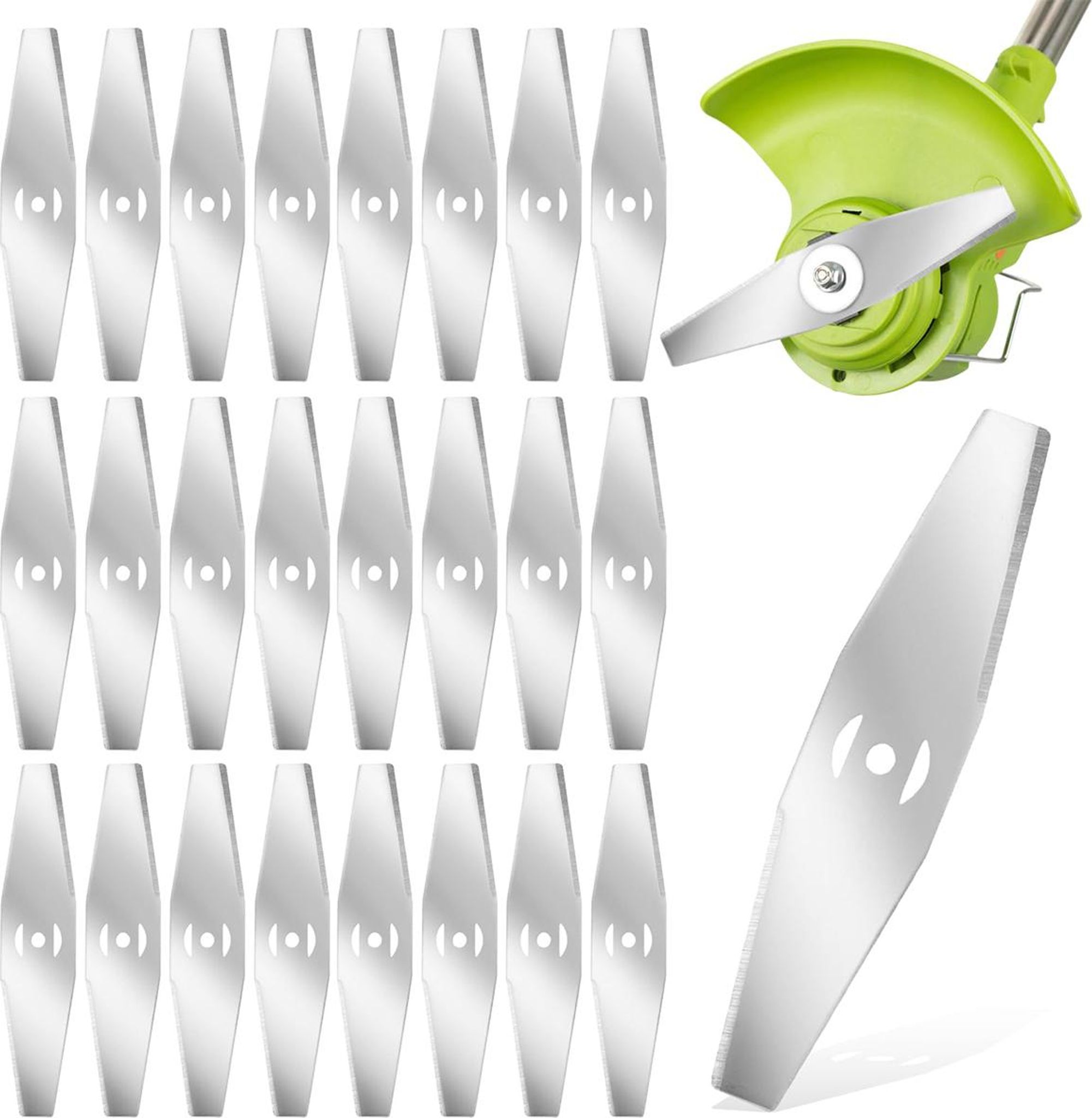 24-teilige Packung Stahl-rasenmähermesser, Ersatzmesser Für Freischneider Und Rasenmäher, 15 Cm, Langlebig Und Rostbeständig.