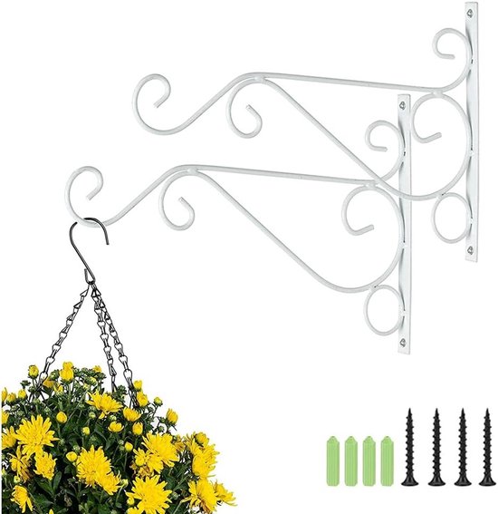 Pflanzenhaken (3er-pack) – Weiß – Pflanzenhaken – Hängekorbhalter – Mit Schrauben Für Topfpflanzen – Nachtlichter – Blumenkästen – Laternen – Weiß