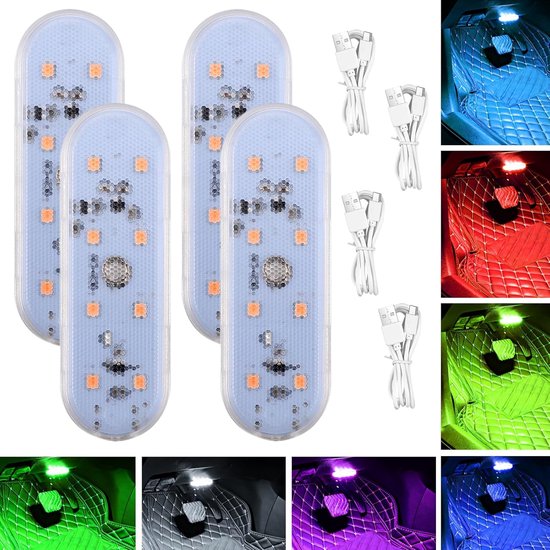 Led-innenraumbeleuchtung – Magnetische Befestigung – 7 Farben – Usb-aufladbar – Led-touch-licht