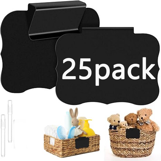 25er-packung Abnehmbare Mini-tafel-clip-etiketten Mit 2 Stiften