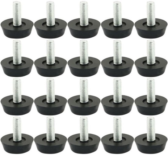 Verstellbare Nivellierfüße M6 X 20 Mm – 20er-pack – Zum Anschrauben Für Möbel – Geeignet Für Holz Und Kunststoff – Oberflächenschutz – 20er-pack