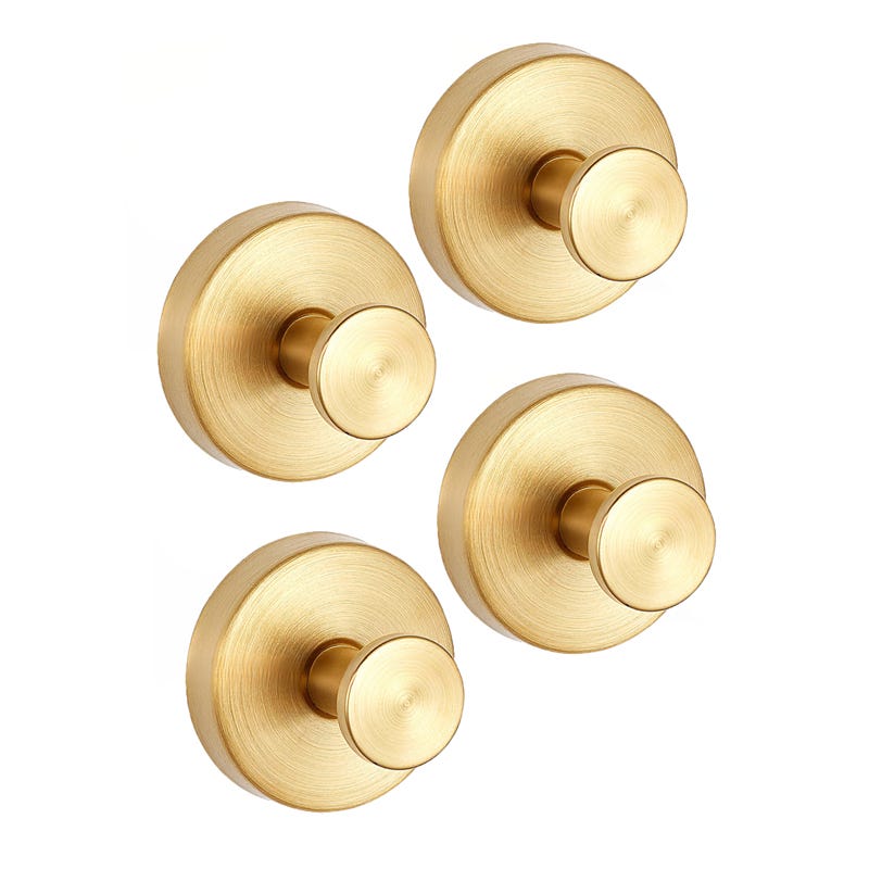 4-teiliges Kleiderhaken-set Aus Edelstahl, Duschhaken Mit Saugnapf, Goldfarben