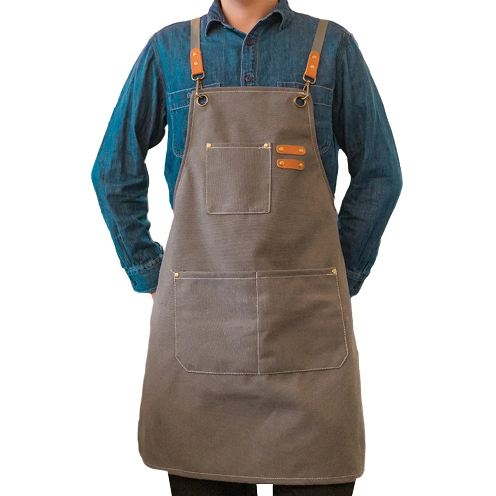 Arbeitsschürze Für Herren, Robuste Und Langlebige Werkzeugschürze, Geeignet Für Gärten Und Werkstätten (dunkelgrau).