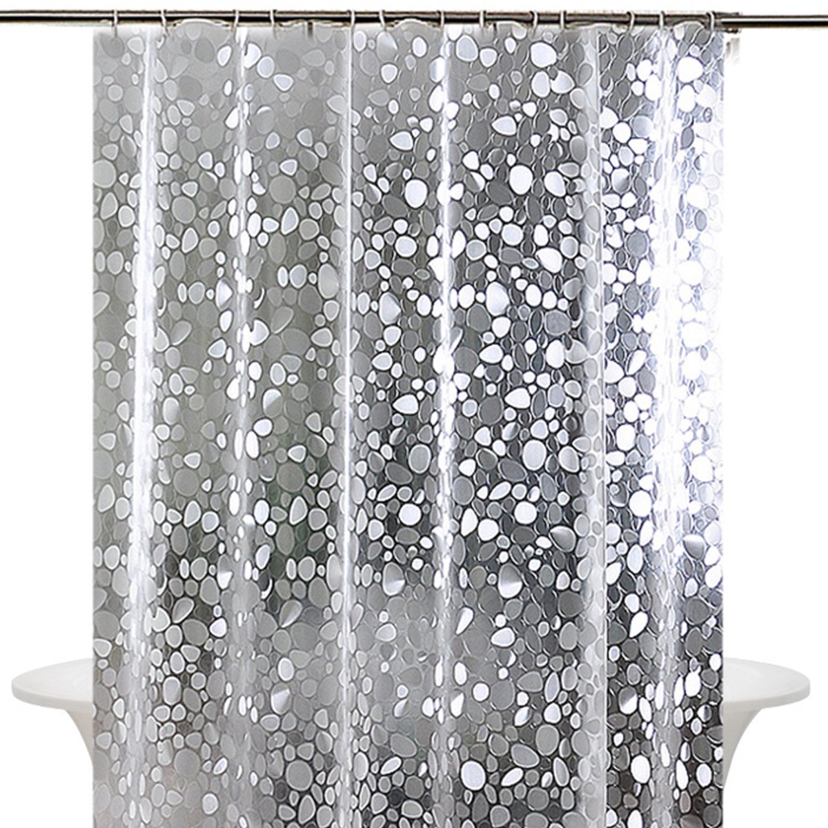 Duschvorhang – Transparent – Wasserdicht – Badezimmer – Breite: 180 Cm