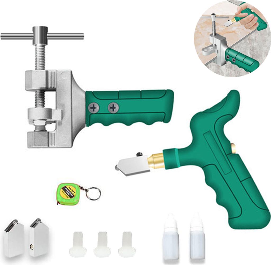 Professioneller Glasschneider (grün), Fliesen- Und Keramikschneider, Handschneider, Glasbrecher, Werkzeugset