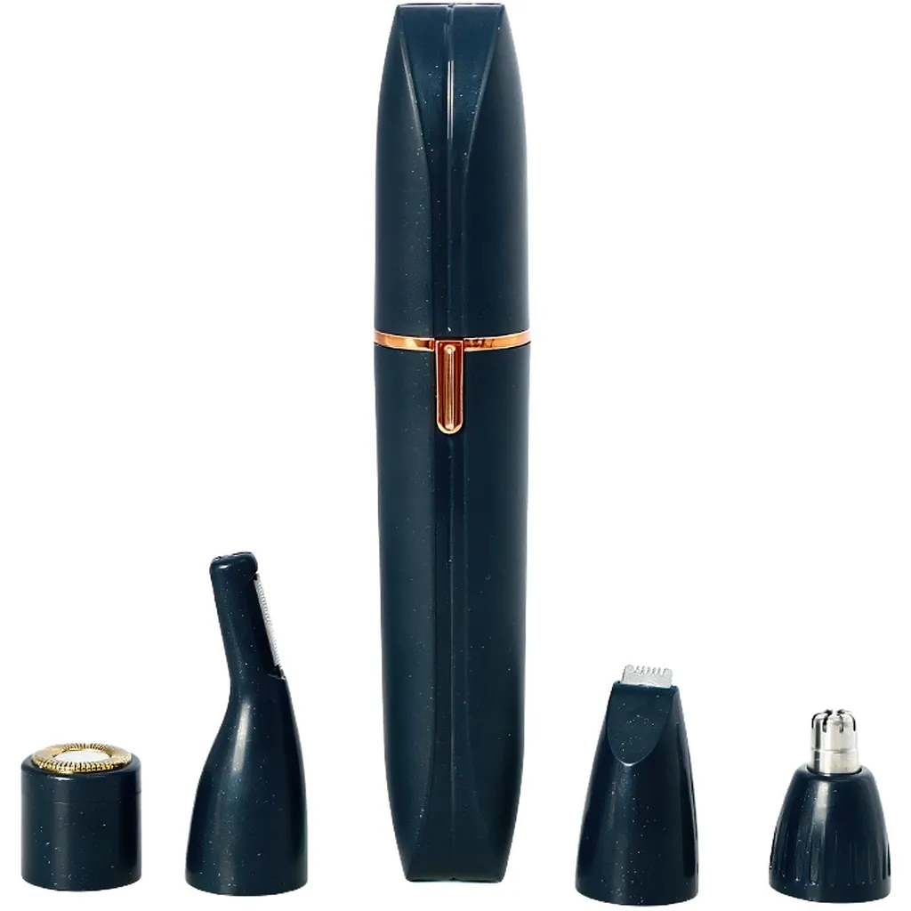 4-in-1 Elektrischer Trimmer, Augenbrauentrimmer, Kabelloser Rasierer, Nasenhaartrimmer, Wiederaufladbar, Leicht Und Tragbar, Blau.