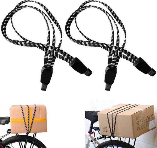 2-teilige Fahrradgurte, 65 Cm Verlängerungsgurt, Drei-in-eins-gepäckträgergurte, Verstellbarer Elastischer Gepäckspanner, Mit Haken