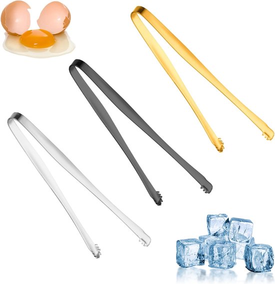 3-teiliges Set Aus 15 Cm Langem, Gezahntem Eierschalenentferner Und Küchenzange Aus Edelstahl