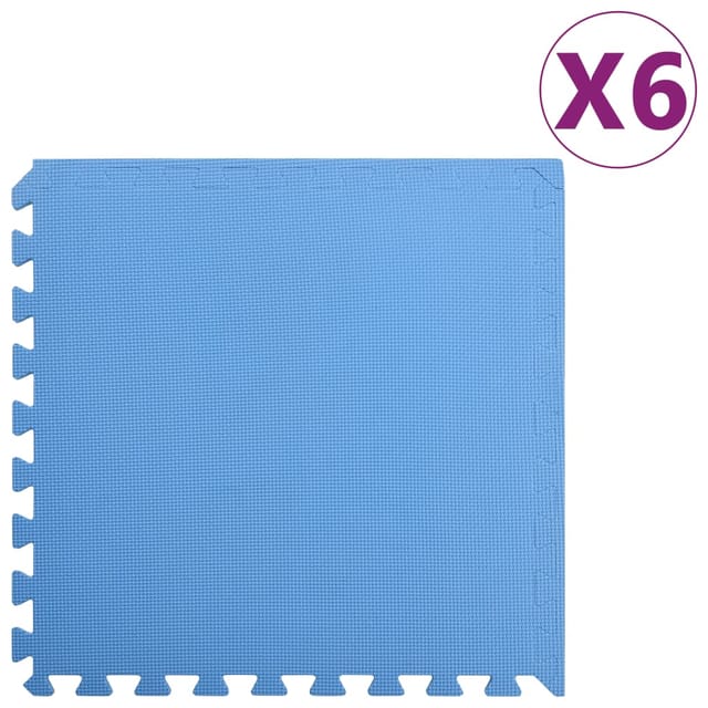 Bodenmatten 6 Stk. 2,16 m² EVA-Schaumstoff Blau vidaXL