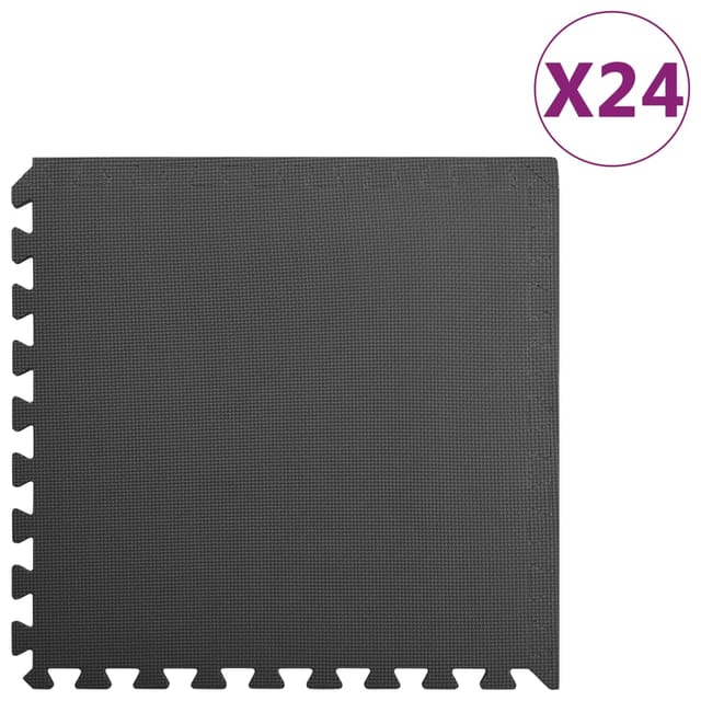 Bodenmatten 24 Stk. 8,64 m² EVA-Schaum Schwarz - Vidaxl