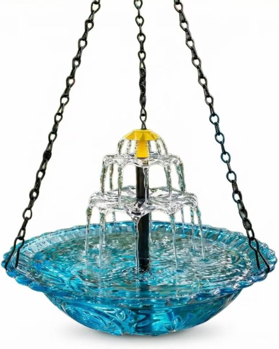 Solarbetriebener Vogeltränkenbrunnen – Hängender Kaskadenwasserfall – Wetterfester Kunststoff – Geeignet Für Garten Und Terrasse – 1 Stück