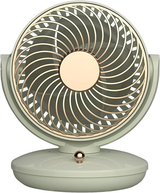 Kabelloser 15-cm-tischventilator, Mini-usb-anschluss, 3 Geschwindigkeitsstufen, Leise, 120°-drehung – Grün