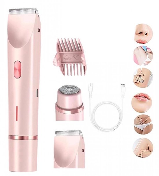 3-in-1 Haarentferner Für Frauen, Elektrischer Haarentferner, Wasserdicht, Haarentfernungsgerät, Bikinitrimmer, Spezieller Damentrimmer