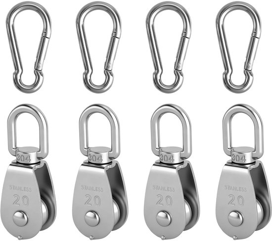 Flaschenseilzug-set – Edelstahl-seilrolle – Maximale Tragfähigkeit 75 Kg