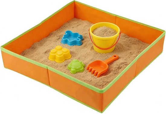 Aufbewahrungsschale Für Sandtisch – Sandtisch Aus Vliesstoff – Für Spiele Im Freien – Wasserdicht Und Auslaufsicher – 50 X 50 X 9 Cm – Orange