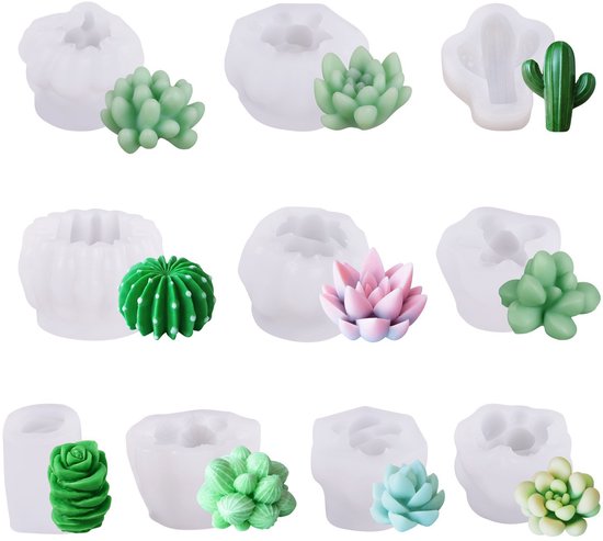 3d-silikonform Für Blumen, Sukkulenten, Pflanzenkerzen Und Harzguss-set