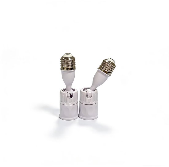 E27 Lampenfassungsverlängerung – 360° Verstellbar – Flexibler Lampenfassungsadapter Für Led-lampen – Weiß – 2er-pack
