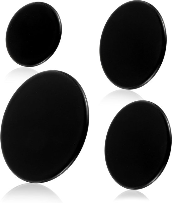 4-teiliges Metall-gasherd-brennerabdeckungsset Für Sabaf-herde, Inklusive Brennerflammenkappen Und Griffabdeckungen (flach)