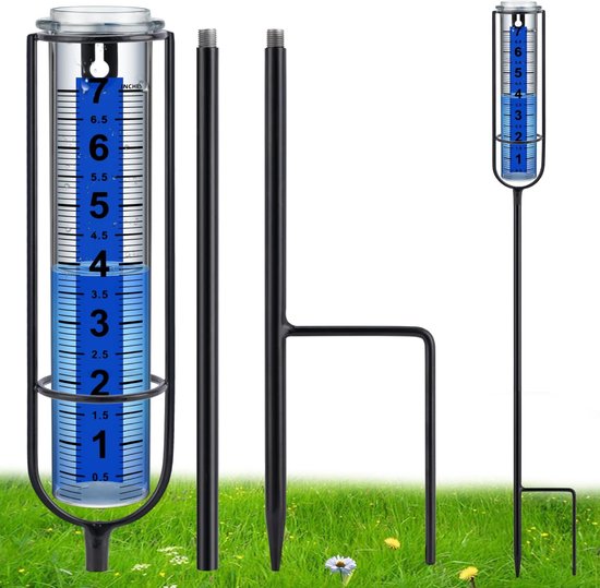 Regenmesser, Frostbeständiger Regenmesser Für Den Außenbereich, Mit Verstellbarer Höhe Und Gut Lesbarer Skala, Regenmessgerät Für Garten, Hof, Rasen Und Terrasse