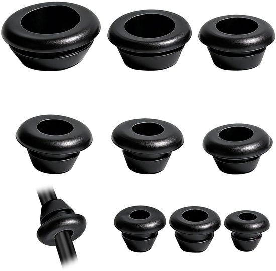 90-teiliges Kabelverschraubungsset Aus Gummi, 9 Größen 3–14 Mm Mit Gummihülse Und Runder Gummidichtung, Wasserdichte Kabelverschraubung Zum Schutz Des Kabels, Kabelhülse