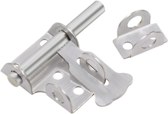 Schieberiegel-set – Türsicherung – Für Holztüren – Edelstahl – 6,6 X 4,5 X 1,5 Cm – Silber