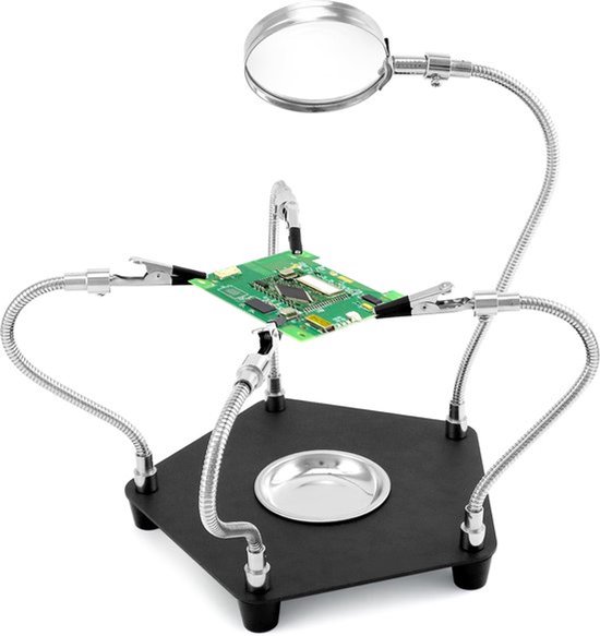 Gebrauchte Lötstation Mit 3-facher Vergrößerung Und 4 Flexiblen Armen Für Elektronik Und Schmuck