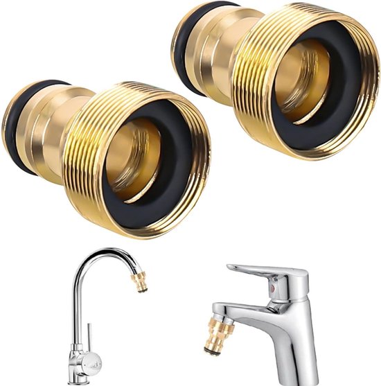 2-teiliger Universeller Messing-schnelladapter Für Wasserhahn Und Schlauch