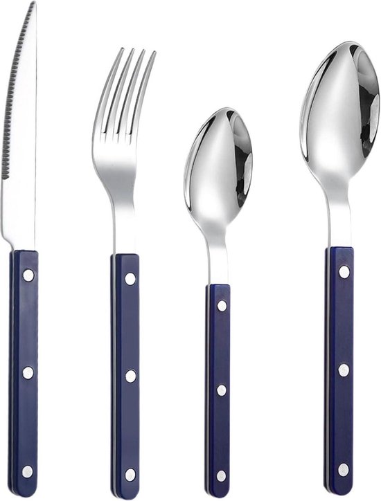 Besteckset – 4-teiliges Französisches Edelstahl-messer- Und Teelöffelset – Steakgabel Und -löffel – Spülmaschinenfest – Geeignet Für Restaurantbesprechungen