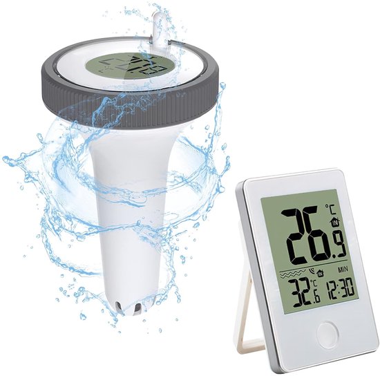 Schwimmbadthermometer, Leicht Ablesbar, Temperatur- Und Feuchtigkeitsmesser Für Innenräume, Wasserdicht Nach Ip67, Für Schwimmbäder, Badewannen, Aquarien Und Teiche