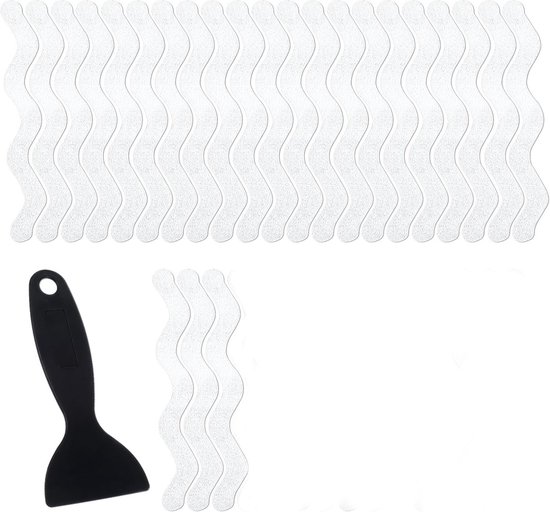 Antirutschstreifen Für Bad Und Dusche, 24er-pack, Wasserdicht Und Abriebfest, Transparent, Auch Für Böden Geeignet, 1,3 X 18 Cm