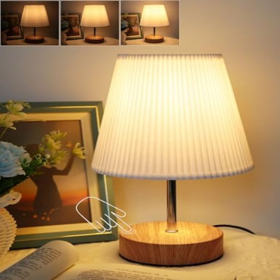 Minimalistische, Per Touch Dimmbare 3d-falten-tischlampe Mit Kabel, Stoffbezug Und Plissiertem Design – Das Perfekte Geschenk