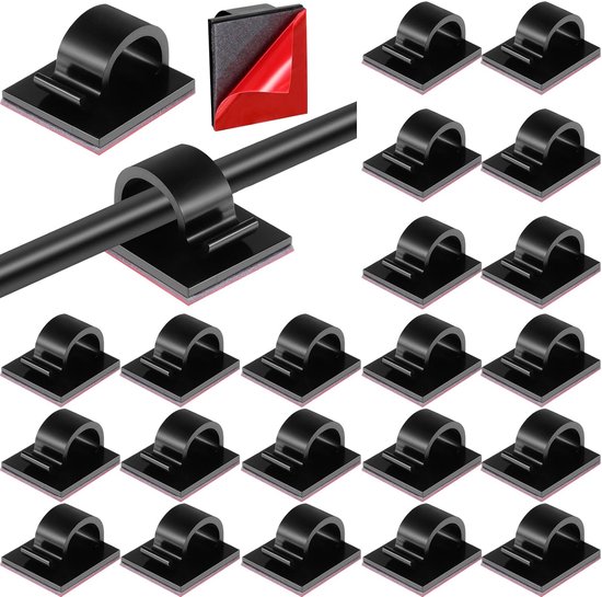 50er-packung Selbstklebende Kabelclips Für Unter Den Schreibtisch & Kabelorganisatoren Für Den Außenbereich