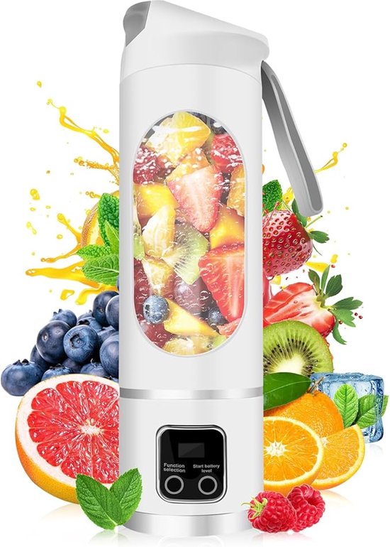 Wiederaufladbarer Handmixer, Tragbarer 12-klingen-mixer, Praktisch Und Multifunktional, Für Smoothies Und Gemüsesäfte, Farbe: Weiß
