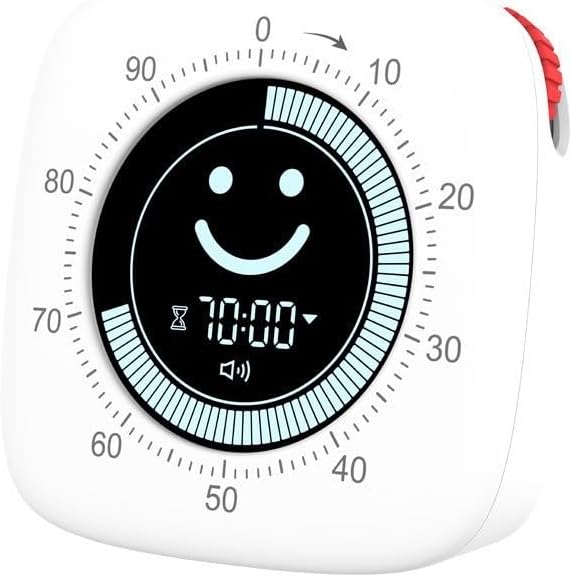 Visueller 100-minuten-timer Mit Geräuschlosem Modus Und Vibrationsmodus – Perfekt Für Küche Und Arbeitszimmer.