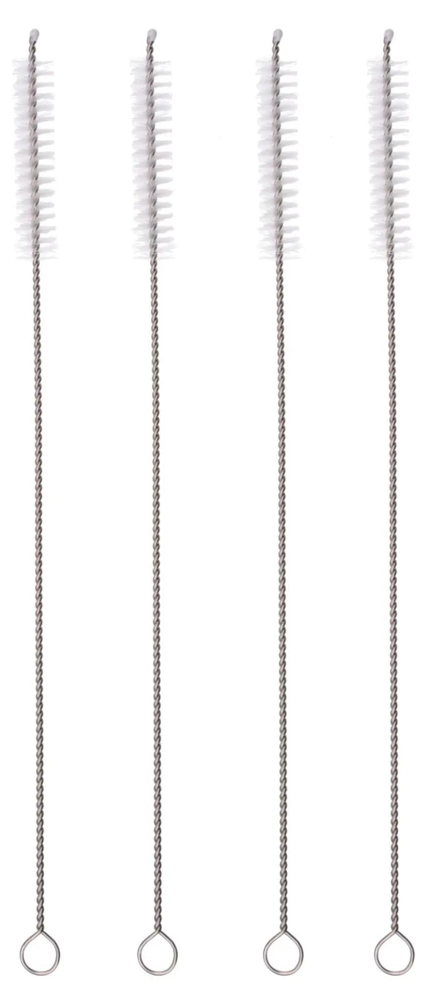 Vierteiliges Set – Edelstahl-nylon-strohhalmbürste