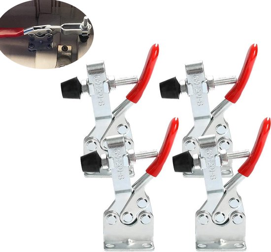 Gh-201-b Kniehebelspanner – Vierteiliges Kniehebelspanner-set – Kniehebelspanner – Tragfähigkeit Ca. 90 Kg – Rutschfest – Schnellspanner – Robust