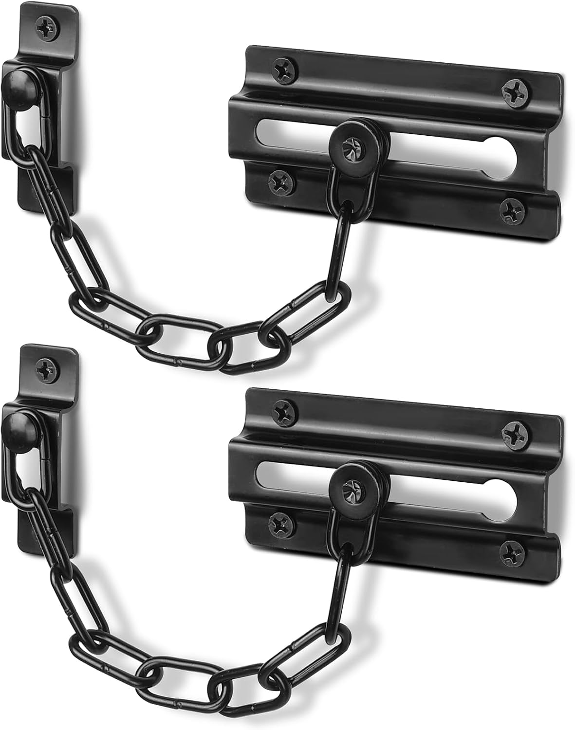 2er-pack Schwarze Türkettenschlösser, Sicherheitskette Für Innentüren, Hochwertige, Verstärkte Türkette