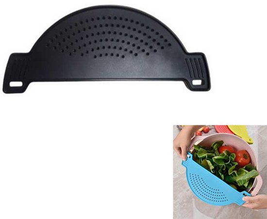 Tragbarer Abtropfkorb Mit Griff, Nudel- Und Gemüsesieb Für Küche, Restaurant, Haushalt, Garten, Bars – Schwarz