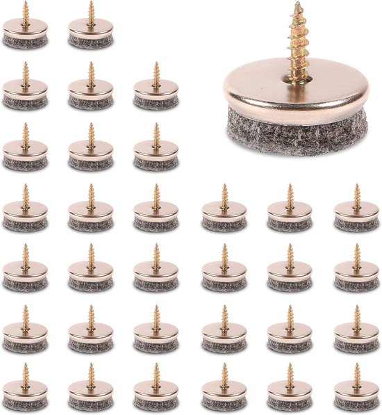Filzgleiter Für Möbelfüße, 32 Stück, 10 Mm Dick, Bodenschutz, Schraubbefestigung, 28 Mm Durchmesser, Ausführung 4