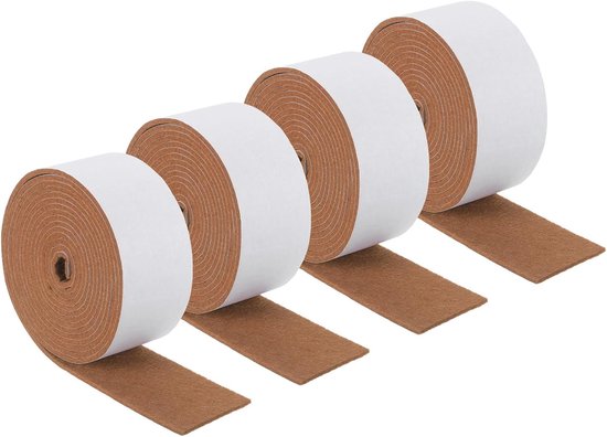 4 Rollen 4 Cm X 4 M Orangefarbenes Selbstklebendes Filz-möbelkratzschutzband