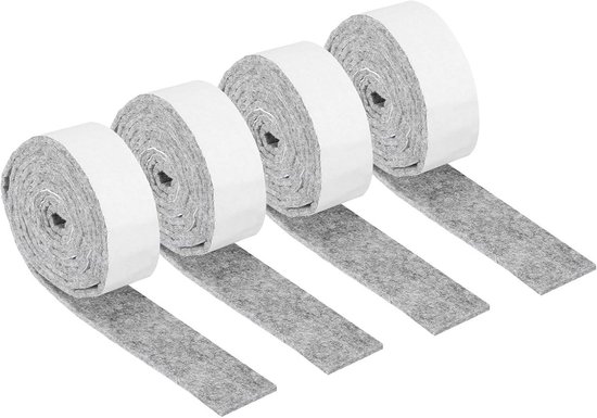 4 Rollen Graues, Kratzfestes Möbelfilzband (6 Cm X 4 M)