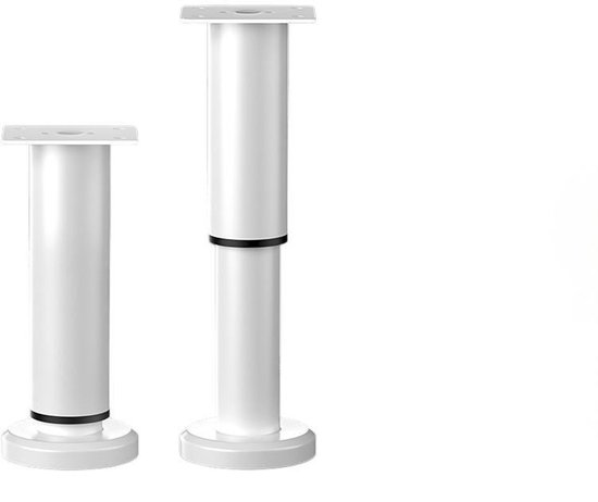 2 Möbelfüße, Höhenverstellbar 18–30 Cm, Verstellbare Metall-bett- Und Stützfüße Mit Schrauben, Für Schlafsofas Und Schränke, 18 X 6 Cm, Weiß