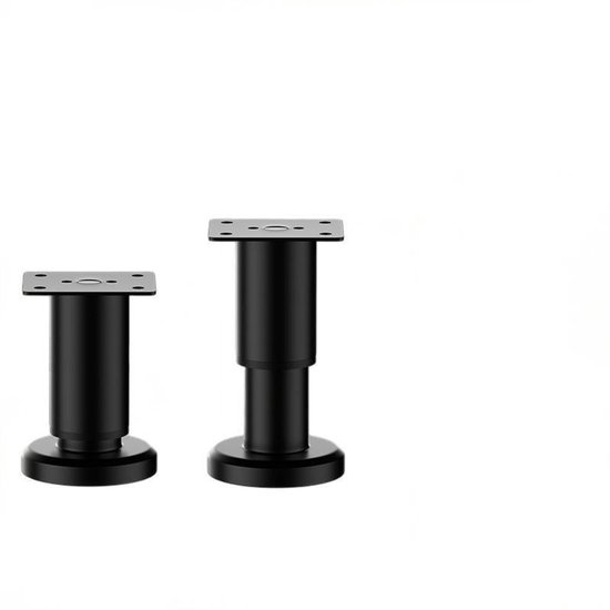 2 Höhenverstellbare Möbelfüße, 8–12 Cm, Metall Mit Schrauben, Bett-/stützfüße Für Schlafsofas Und Schränke, 8 × 6 Cm, Schwarz